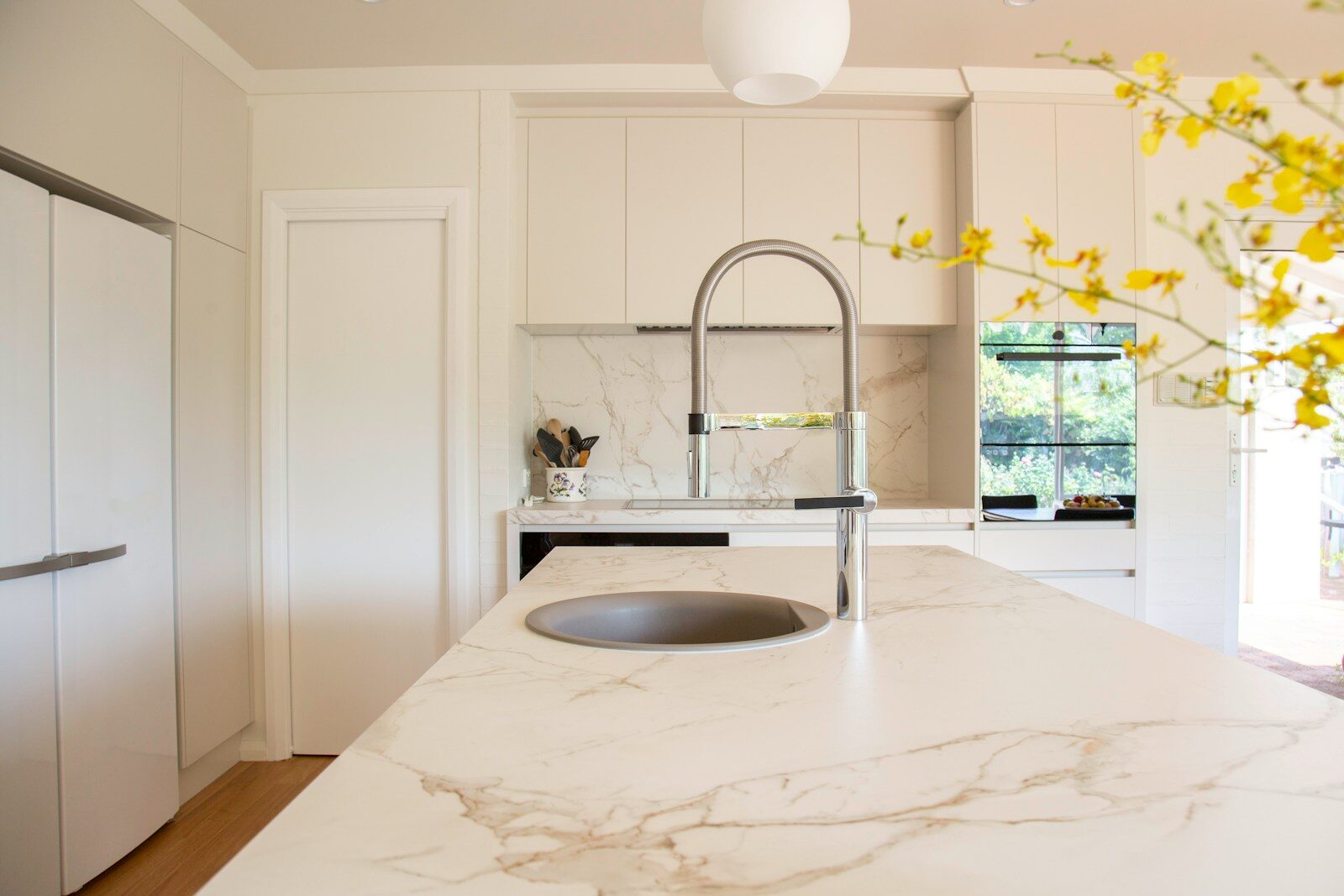 Rich-Colored Marble Kitchen